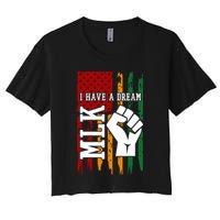 Martin Luther King Jr. Day Mlk American Flag Women's Crop Top Tee