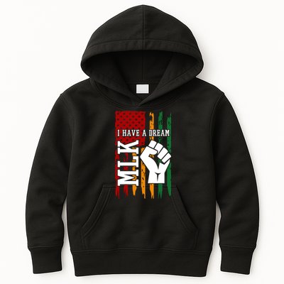Martin Luther King Jr. Day Mlk American Flag Kids Hoodie