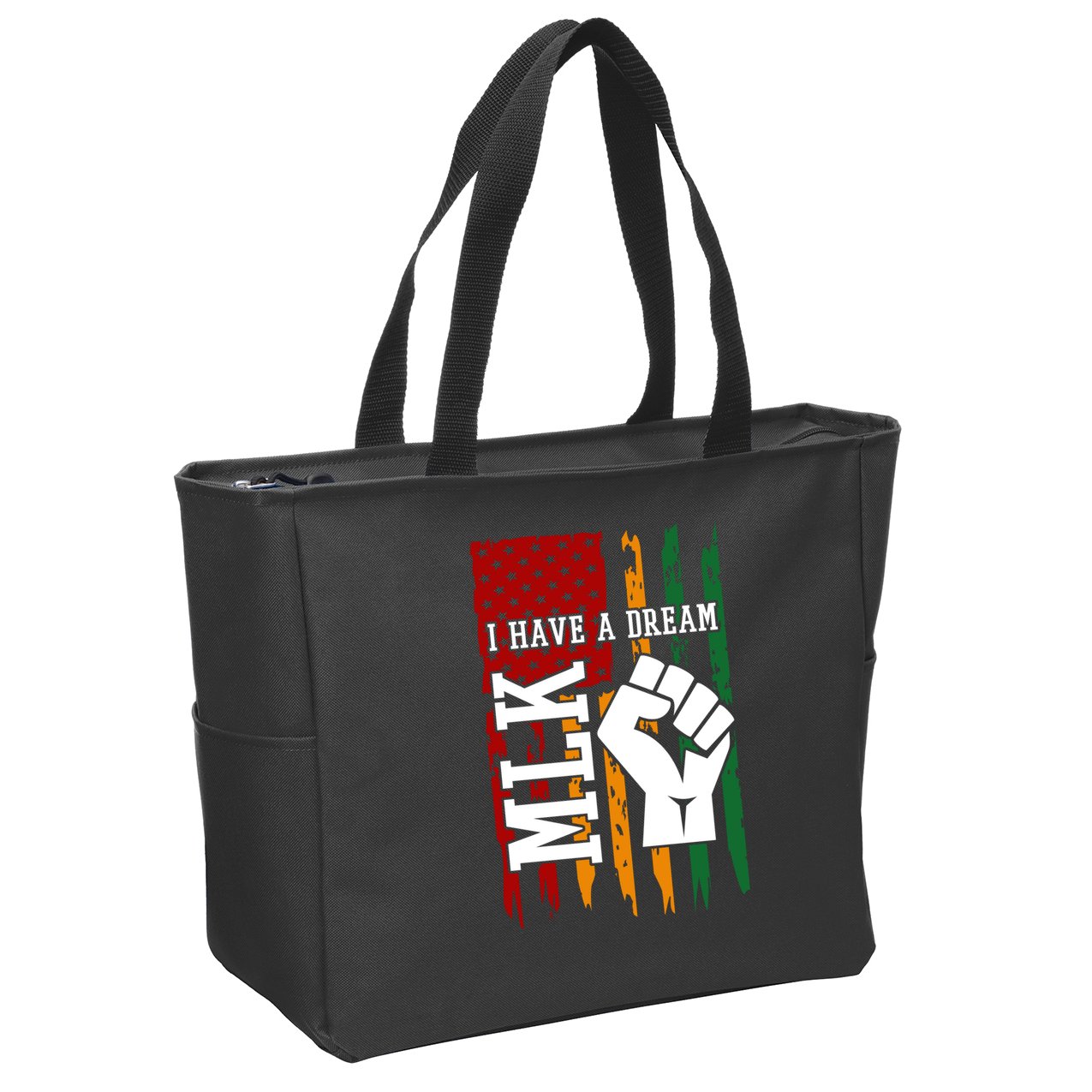 Martin Luther King Jr. Day Mlk American Flag Zip Tote Bag