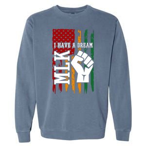 Martin Luther King Jr. Day Mlk American Flag Garment-Dyed Sweatshirt