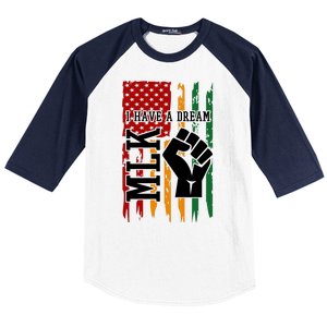 Martin Luther King Jr. Day Mlk American Flag Baseball Sleeve Shirt