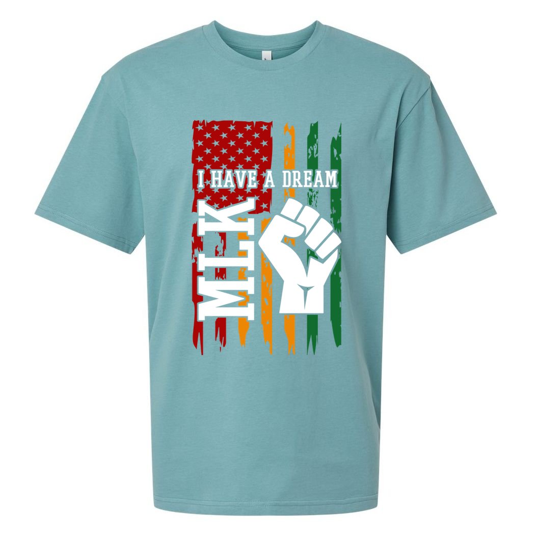 Martin Luther King Jr. Day Mlk American Flag Sueded Cloud Jersey T-Shirt