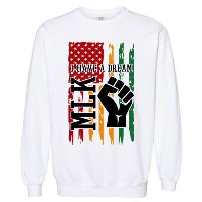 Martin Luther King Jr. Day Mlk American Flag Garment-Dyed Sweatshirt