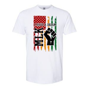 Martin Luther King Jr. Day Mlk American Flag Softstyle CVC T-Shirt