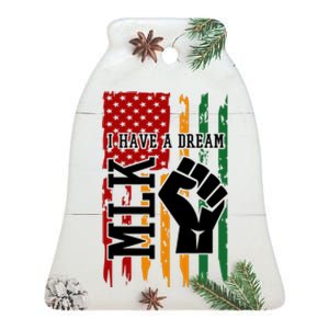 Martin Luther King Jr. Day Mlk American Flag Ceramic Bell Ornament