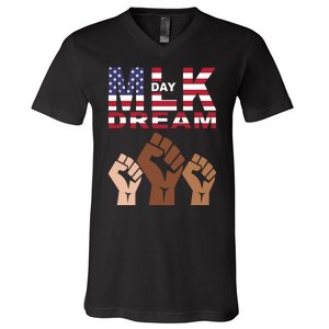 Martin Luther King Jr. Day Dream Mlk Black History V-Neck T-Shirt