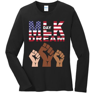 Martin Luther King Jr. Day Dream Mlk Black History Ladies Long Sleeve Shirt