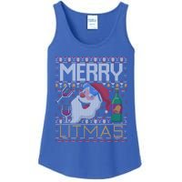 Merry Litmas Lit Santa Claus Wine Ugly Christmas Sweater Cute Gift Ladies Essential Tank