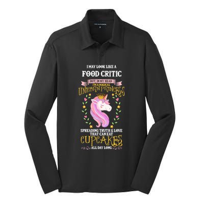 May Look Like Food Critic Unicorn Cupcakes Funny Gift Silk Touch Performance Long Sleeve Polo