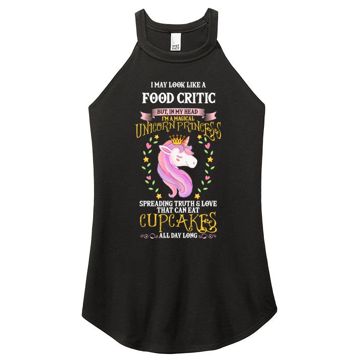 May Look Like Food Critic Unicorn Cupcakes Funny Gift Women's Perfect Tri Rocker Tank
