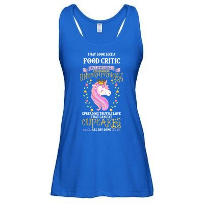 May Look Like Food Critic Unicorn Cupcakes Funny Gift Ladies Essential Flowy Tank