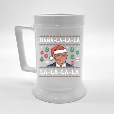 Maga La La La Donald Trump Potus 47 Ugly Christmas Gift Beer Stein