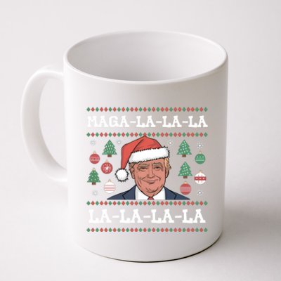 Maga La La La Donald Trump Potus 47 Ugly Christmas Gift Coffee Mug