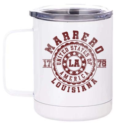 Marrero La Louisiana Vintage City Apparels 12 oz Stainless Steel Tumbler Cup