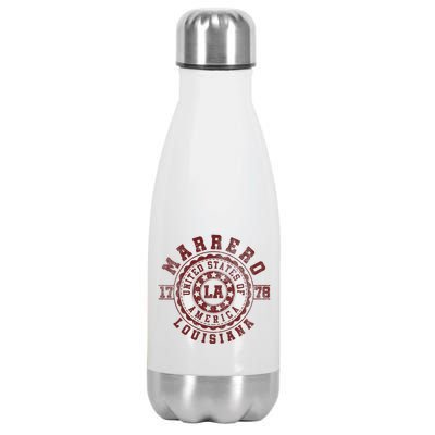 Marrero La Louisiana Vintage City Apparels Stainless Steel Insulated Water Bottle