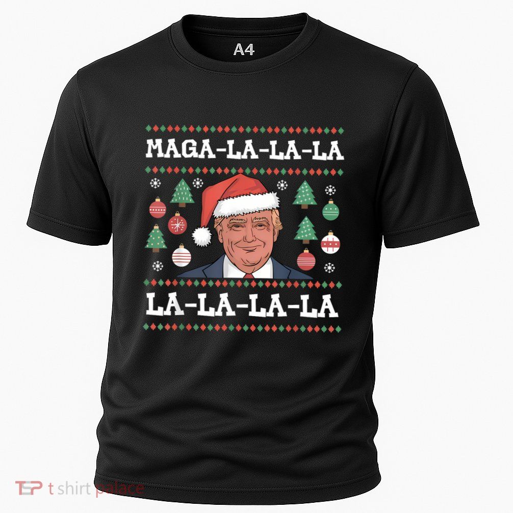 Maga La La La Donald Trump Potus 47 Ugly Christmas Sweater Performance Shirt