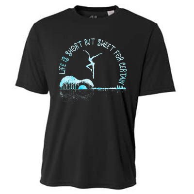 Music Lover Life Is Short But Sweet For Certain Guitar Cooling Performance Crew T-Shirt