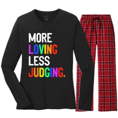 More Loving Less Judging Women's Long Sleeve Flannel Pajama Set 