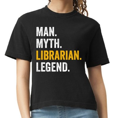 Myth Librarian Legend Library Funny Librarian Gift Comfort Colors Boxy T-Shirt