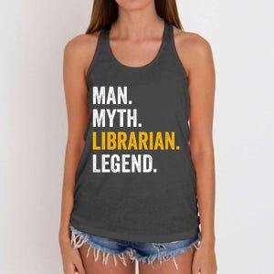 Myth Librarian Legend Library Funny Librarian Gift Women's Knotted Racerback Tank