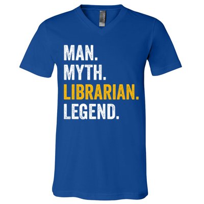 Myth Librarian Legend Library Funny Librarian Gift V-Neck T-Shirt