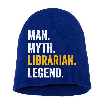 Myth Librarian Legend Library Funny Librarian Gift Short Acrylic Beanie