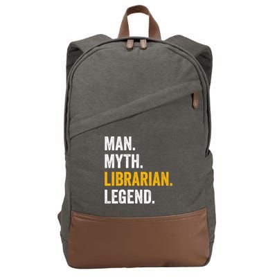 Myth Librarian Legend Library Funny Librarian Gift Cotton Canvas Backpack