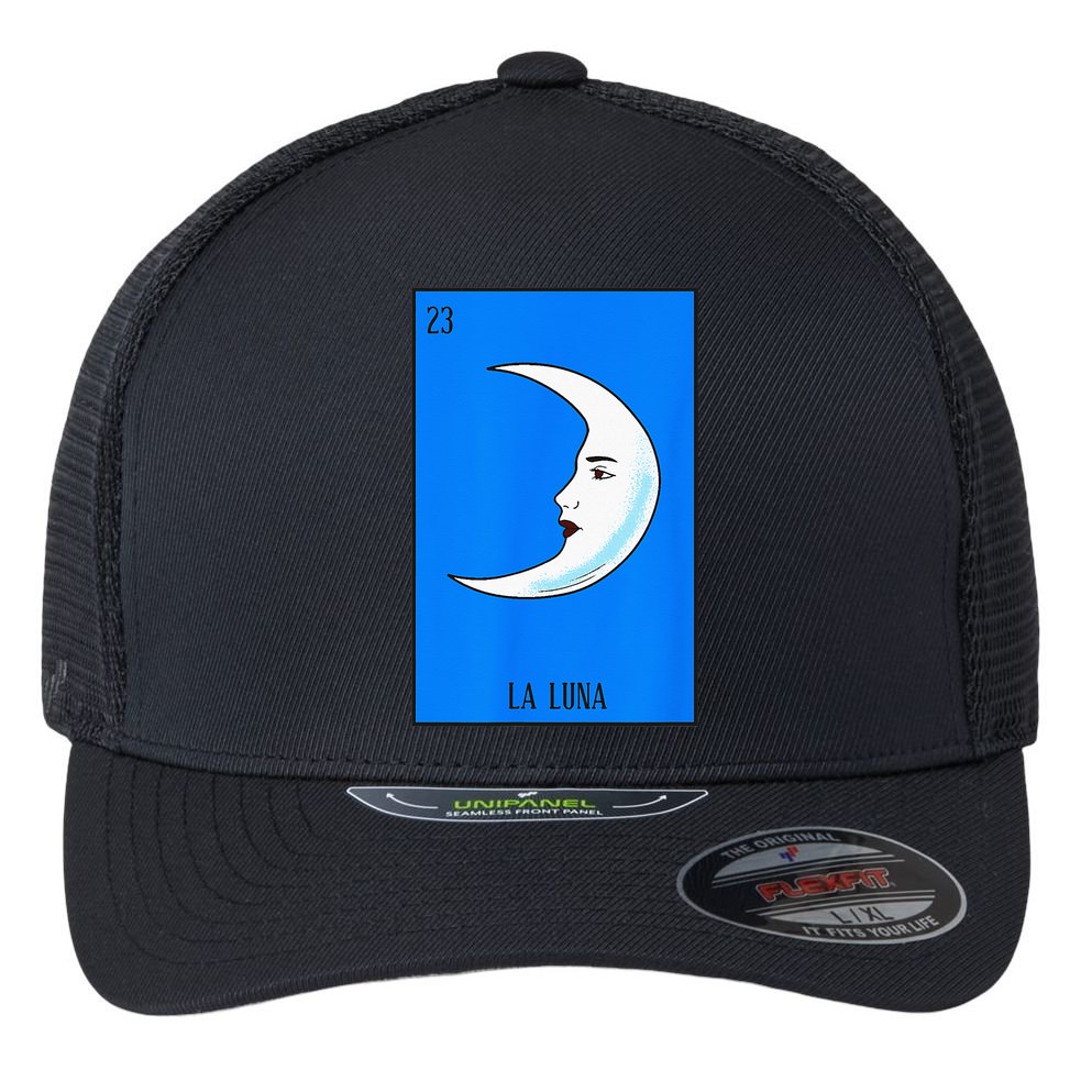 Mexican Lottery La Luna The Moon Game Of Mexico Flexfit Unipanel Trucker Cap