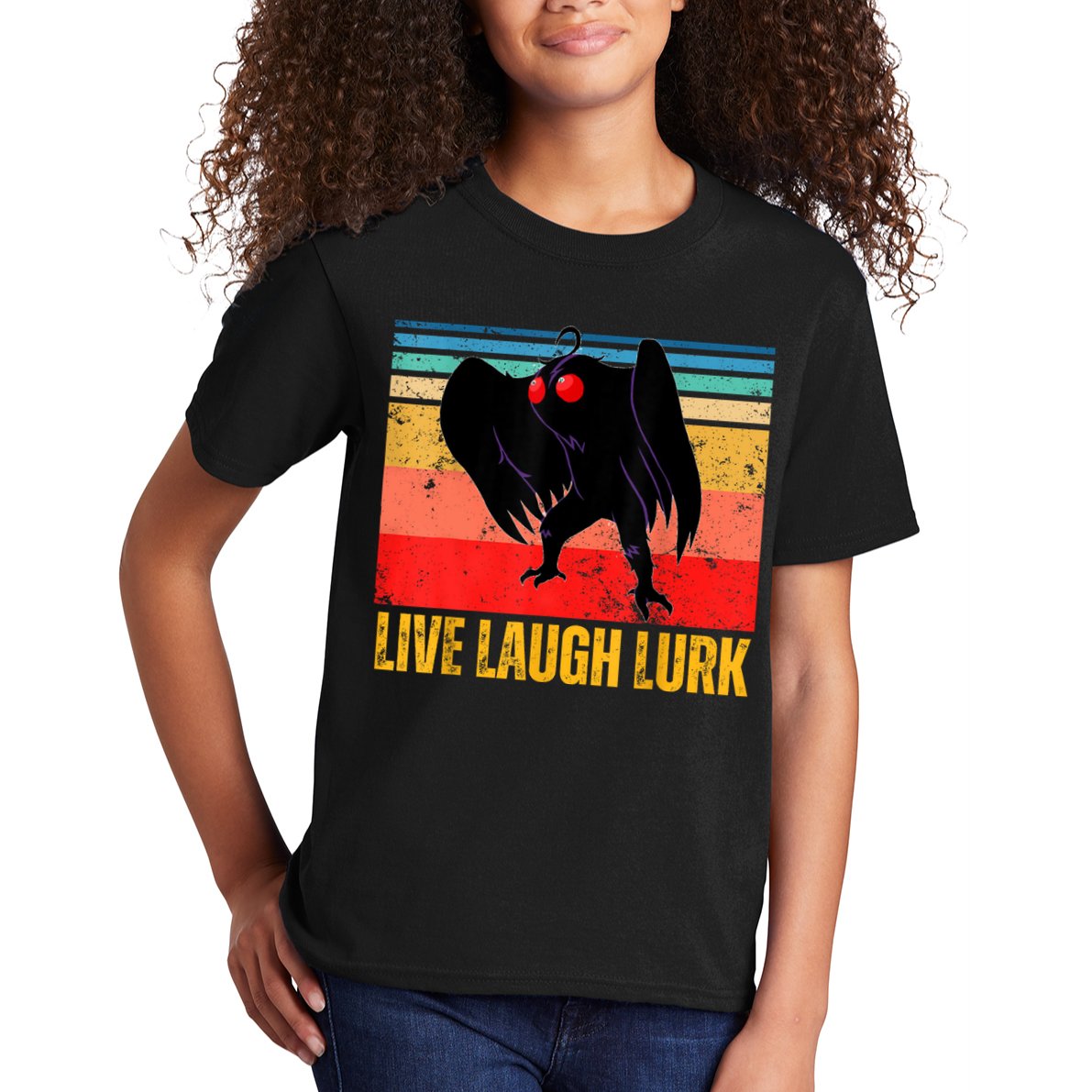 Mothman Live Laugh Lurk Kids T-Shirt