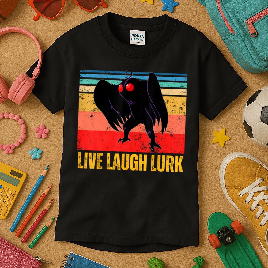 Mothman Live Laugh Lurk Kids T-Shirt