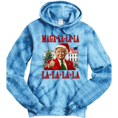 Maga La La La Donald Trump Potus 47 Ugly Christmas Sweater Tie Dye Hoodie