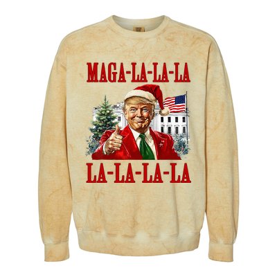 Maga La La La Donald Trump Potus 47 Ugly Christmas Sweater Colorblast Crewneck Sweatshirt