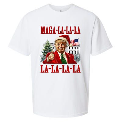 Maga La La La Donald Trump Potus 47 Ugly Christmas Sweater Sueded Cloud Jersey T-Shirt