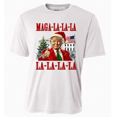 Maga La La La Donald Trump Potus 47 Ugly Christmas Sweater Cooling Performance Crew T-Shirt