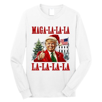 Maga La La La Donald Trump Potus 47 Ugly Christmas Sweater Long Sleeve Shirt