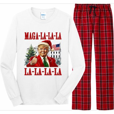 Maga La La La Donald Trump Potus 47 Ugly Christmas Sweater Long Sleeve Pajama Set