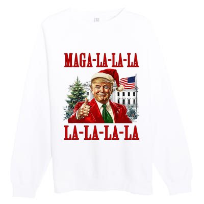 Maga La La La Donald Trump Potus 47 Ugly Christmas Sweater Premium Crewneck Sweatshirt