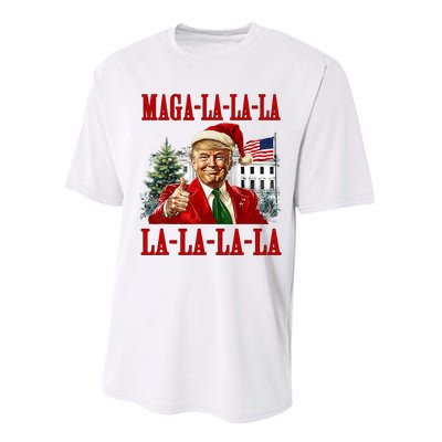 Maga La La La Donald Trump Potus 47 Ugly Christmas Sweater Performance Sprint T-Shirt