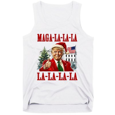 Maga La La La Donald Trump Potus 47 Ugly Christmas Sweater Tank Top