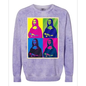 Mona Lisa Leonardo Da Vinci Pop Art Graphic Colorblast Crewneck Sweatshirt