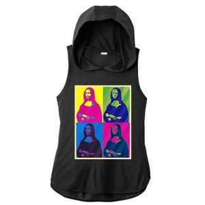 Mona Lisa Leonardo Da Vinci Pop Art Graphic Ladies PosiCharge Tri-Blend Wicking Draft Hoodie Tank