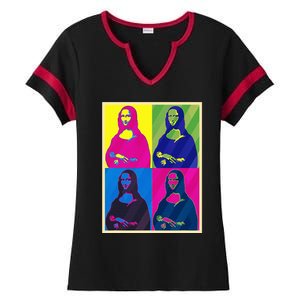 Mona Lisa Leonardo Da Vinci Pop Art Graphic Ladies Halftime Notch Neck Tee