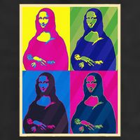Mona Lisa Leonardo Da Vinci Pop Art Graphic 7 Panel Mesh Trucker Snapback Hat