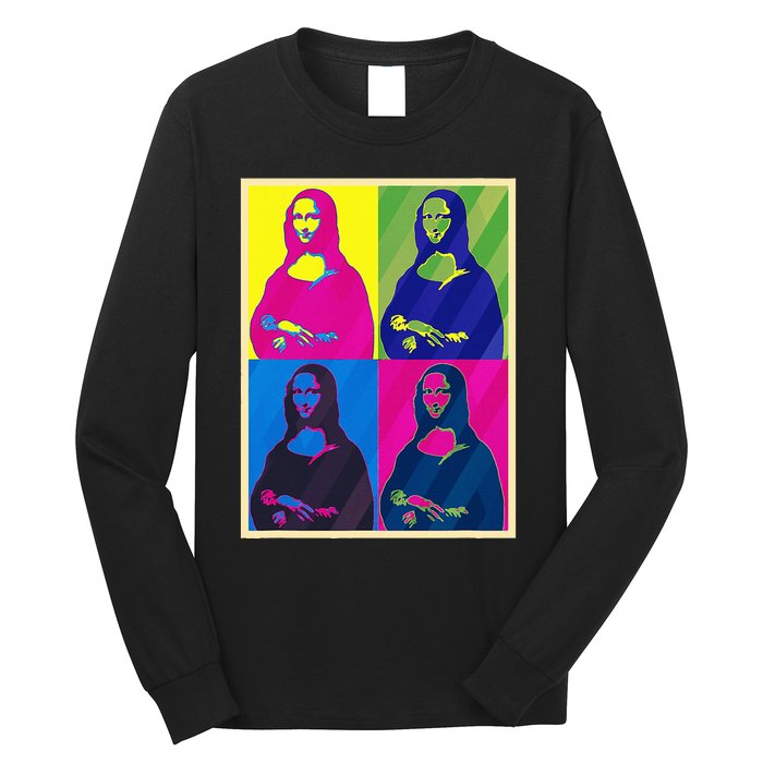 Mona Lisa Leonardo Da Vinci Pop Art Graphic Long Sleeve Shirt