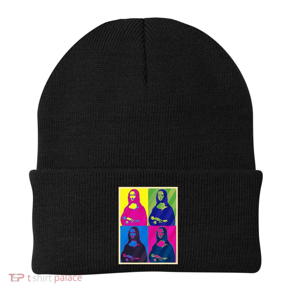 Mona Lisa Leonardo Da Vinci Pop Art Graphic Beanie