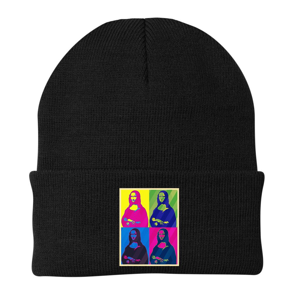 Mona Lisa Leonardo Da Vinci Pop Art Graphic Beanie