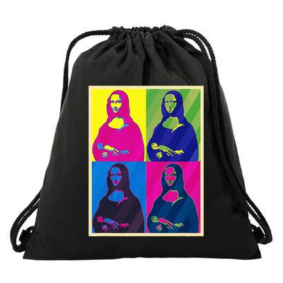 Mona Lisa Leonardo Da Vinci Pop Art Graphic Drawstring Bag