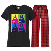 Mona Lisa Leonardo Da Vinci Pop Art Graphic Women's Flannel Pajama Set