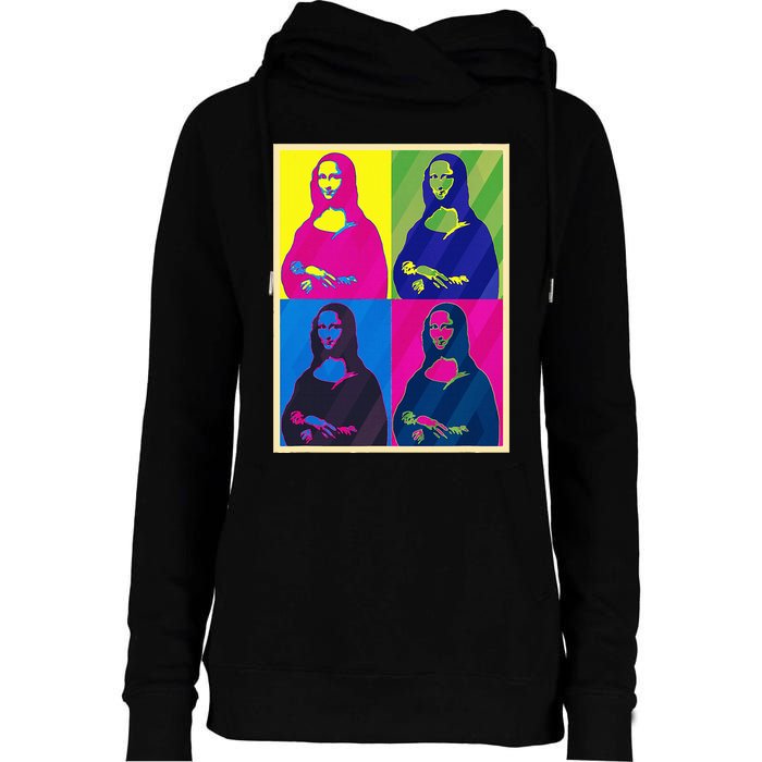 Mona Lisa Leonardo Da Vinci Pop Art Graphic Womens Funnel Neck Pullover Hood