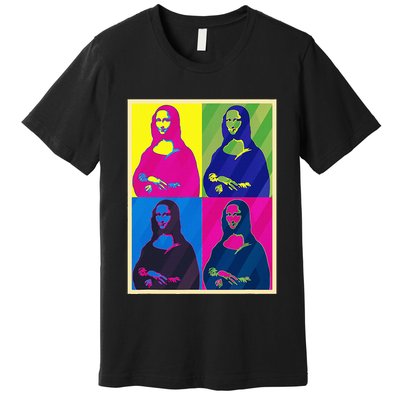 Mona Lisa Leonardo Da Vinci Pop Art Graphic Premium T-Shirt